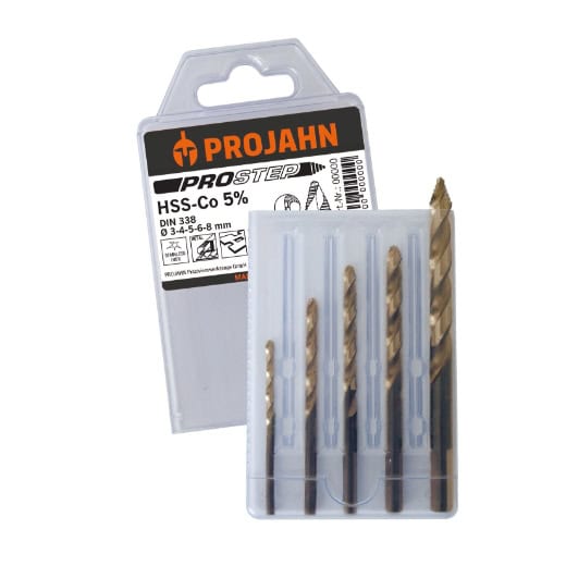 PROJAHN - Set DIN338 HSS-Co5% PROSTEP 5-tlg. Ø 3  4  5  6  8 mm